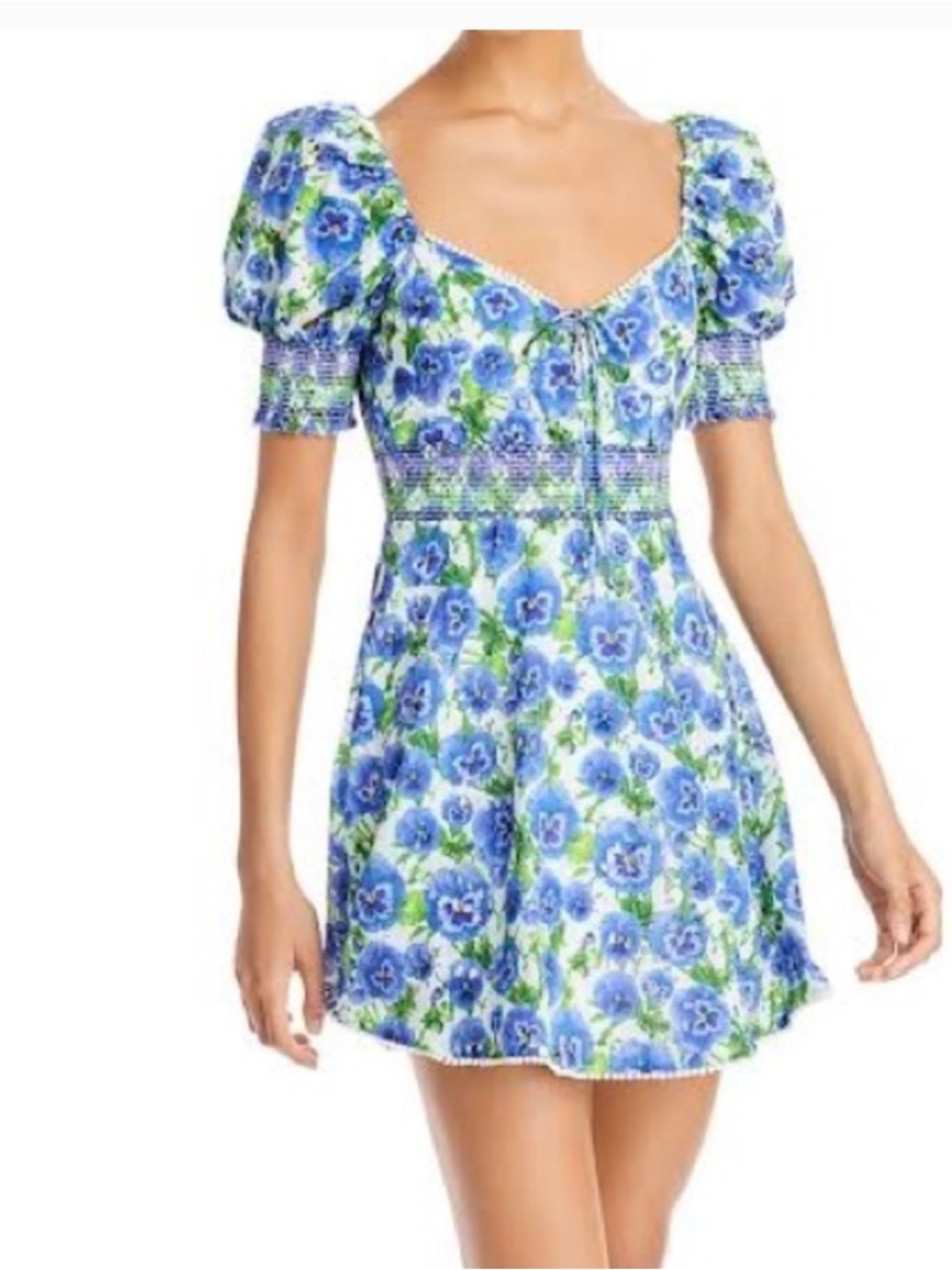 Alice and Olivia Crawford embroidered eyelets sweetheart mini dress size 6